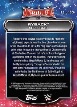 2016 Topps WWE Road to Wrestlemania - WrestleMania 32 Roster #18 Ryback Back