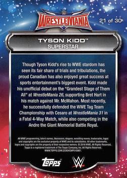 2016 Topps WWE Road to Wrestlemania - WrestleMania 32 Roster #21 Tyson Kidd Back