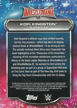 2016 Topps WWE Road to Wrestlemania - WrestleMania 32 Roster #22 Kofi Kingston Back