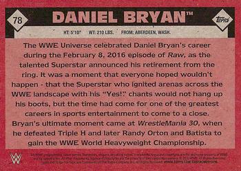 2016 Topps WWE Heritage #78 Daniel Bryan Back