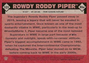 2016 Topps WWE Heritage #101 Rowdy Roddy Piper Back