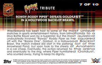 2016 Topps WWE Road to Wrestlemania - Roddy Piper Tribute #7 Roddy Piper Back