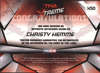 2010 TriStar TNA Xtreme - Autographs Gold #X50 Christy Hemme Back