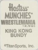 1987 Hostess Munchies WWF Wrestlemania Stickers #NNO King Kong Bundy Back