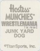 1987 Hostess Munchies WWF Wrestlemania Stickers #NNO JunkYard Dog Back