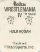 1988 WWF Hostess Wrestlemania IV Stickers #7 Hulk Hogan Back