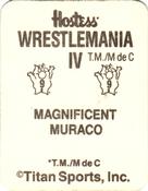 1988 WWF Hostess Wrestlemania IV Stickers #9 Magnificent Muraco Back