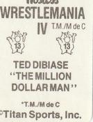 1988 WWF Hostess Wrestlemania IV Stickers #13 Ted DiBiase 
