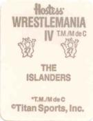 1988 WWF Hostess Wrestlemania IV Stickers #27 The Islanders Back