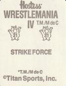 1988 WWF Hostess Wrestlemania IV Stickers #31 Strike Force Back