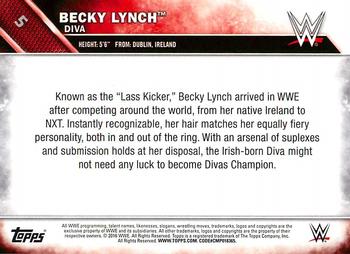 2016 Topps WWE - Bronze #5 Becky Lynch Back
