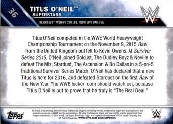 2016 Topps WWE - Bronze #36 Titus O'Neil Back