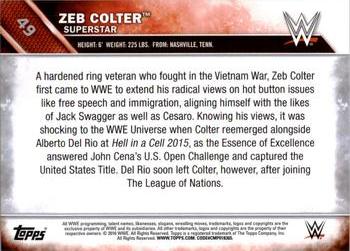2016 Topps WWE - Bronze #49 Zeb Colter Back