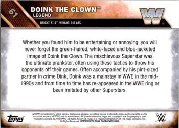 2016 Topps WWE - Bronze #61 Doink The Clown Back