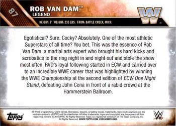 2016 Topps WWE - Bronze #87 Rob Van Dam Back