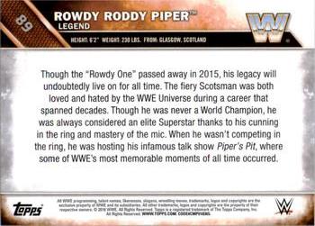 2016 Topps WWE - Bronze #89 Rowdy Roddy Piper Back