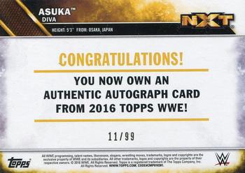 2016 Topps WWE - Autographs #NNO Asuka Back