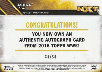 2016 Topps WWE - Autographs Bronze #NNO Asuka Back