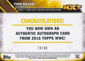 2016 Topps WWE - Autographs Bronze #NNO Finn Bálor Back