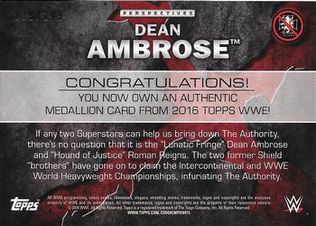 2016 Topps WWE - Perspectives Medallions #NNO Dean Ambrose Back