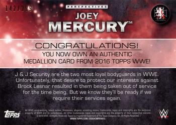 2016 Topps WWE - Perspectives Medallions #NNO Joey Mercury Back