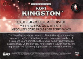 2016 Topps WWE - Perspectives Medallions Bronze #NNO Kofi Kingston Back