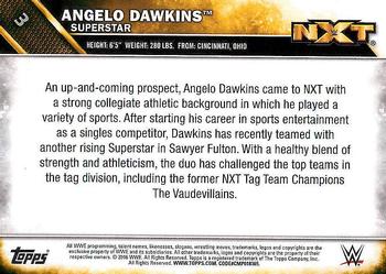 2016 Topps WWE - NXT #3 Angelo Dawkins Back