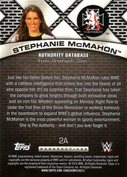 2016 Topps WWE - Authority Database #2A Stephanie McMahon Back