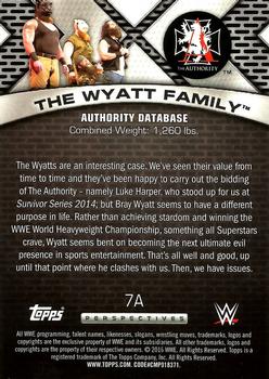 2016 Topps WWE - Authority Database #7A The Wyatt Family Back