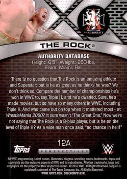 2016 Topps WWE - Authority Database #12A The Rock Back