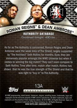 2016 Topps WWE - Authority Database #13A Roman Reigns / Dean Ambrose Back
