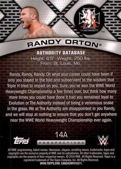 2016 Topps WWE - Authority Database #14A Randy Orton Back