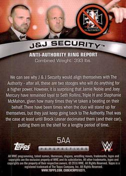 2016 Topps WWE - Anti-Authority Ring Report #5AA J&J Security Back