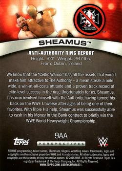 2016 Topps WWE - Anti-Authority Ring Report #9AA Sheamus Back