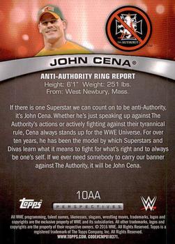 2016 Topps WWE - Anti-Authority Ring Report #10AA John Cena Back