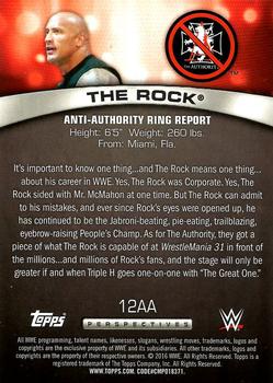 2016 Topps WWE - Anti-Authority Ring Report #12AA The Rock Back