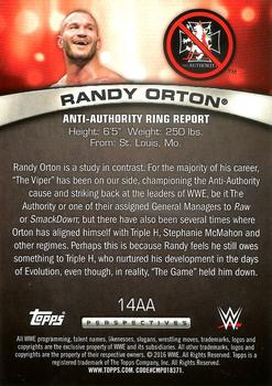 2016 Topps WWE - Anti-Authority Ring Report #14AA Randy Orton Back