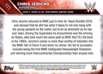 2016 Topps WWE Then Now Forever #111 Chris Jericho Back