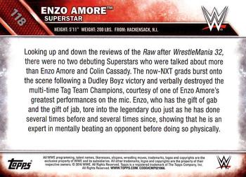 2016 Topps WWE Then Now Forever #118 Enzo Amore Back