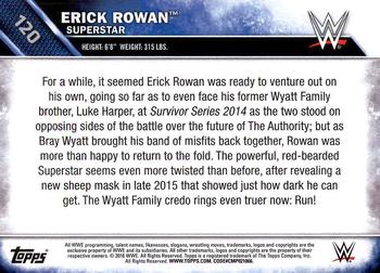 2016 Topps WWE Then Now Forever #120 Erick Rowan Back