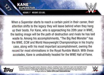 2016 Topps WWE Then Now Forever #127 Kane Back