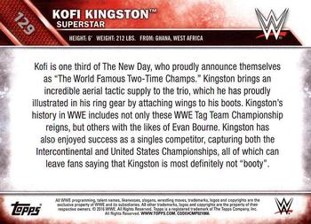2016 Topps WWE Then Now Forever #129 Kofi Kingston Back