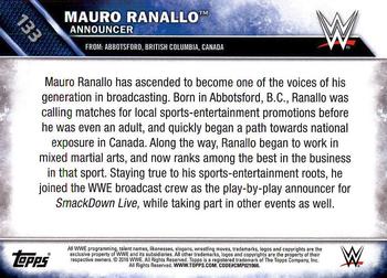 2016 Topps WWE Then Now Forever #133 Mauro Ranallo Back