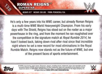 2016 Topps WWE Then Now Forever #138 Roman Reigns Back