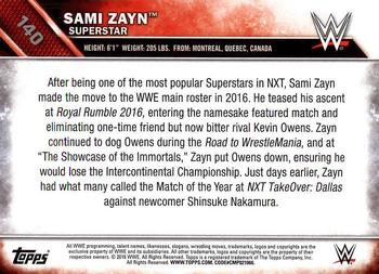 2016 Topps WWE Then Now Forever #140 Sami Zayn Back