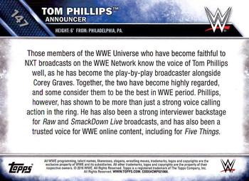 2016 Topps WWE Then Now Forever #147 Tom Phillips Back
