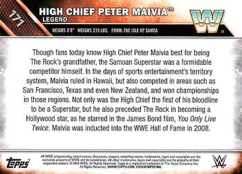 2016 Topps WWE Then Now Forever #171 High Chief Peter Maivia Back