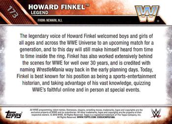 2016 Topps WWE Then Now Forever #173 Howard Finkel Back
