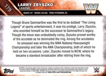 2016 Topps WWE Then Now Forever #179 Larry Zbyszko Back