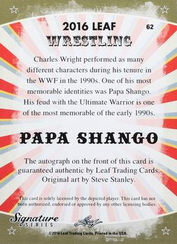 2016 Leaf Signature Series - Blue #62 Papa Shango Back